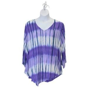 NEW MODESCE women's tie dye v-hem top - plus in purple